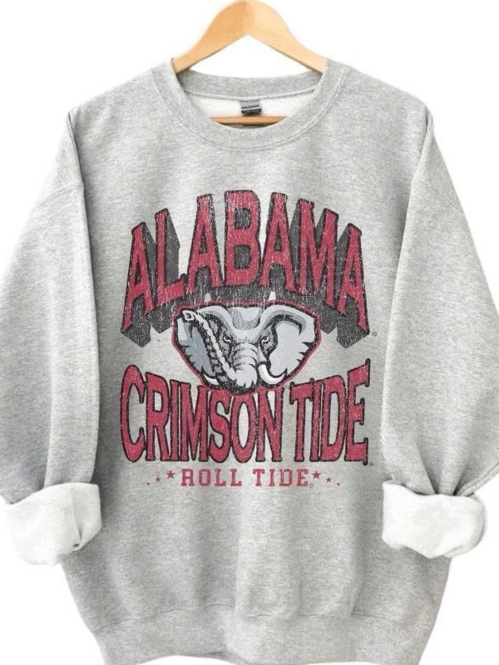 Alabama Crimson Tide Kids Grey Crewneck Sweatshirt - Roll Tide